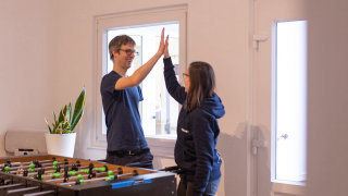 Christina und Christian am Arbeiten